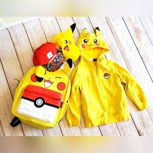 Kids Pokemon hoodie, hat, Roblox hat, Pokemon backpack size 6